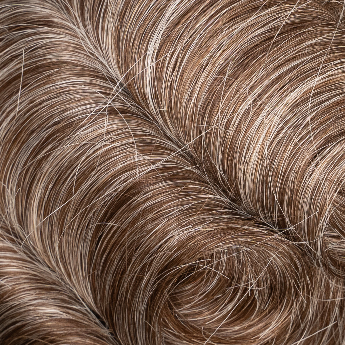 Poly hair systems for men with medium density, natural-looking hair replacement solution