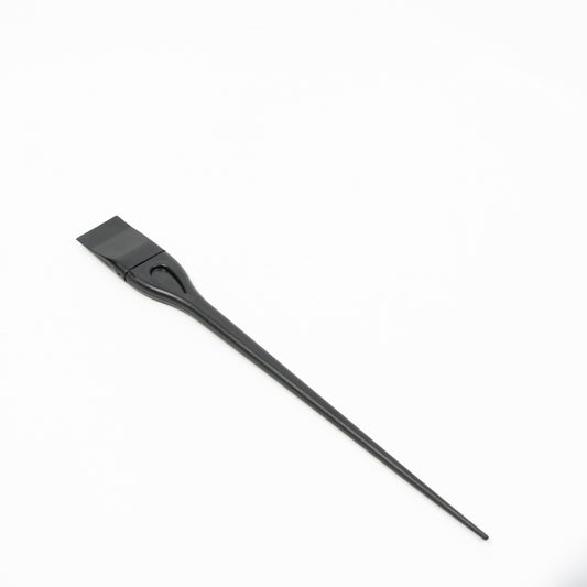 Black spatula with ergonomic handle and silicone head for non-stick pans